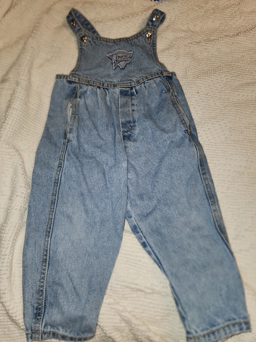 Vintage 90s Guess Denim Light Wash Kids Overalls 2T